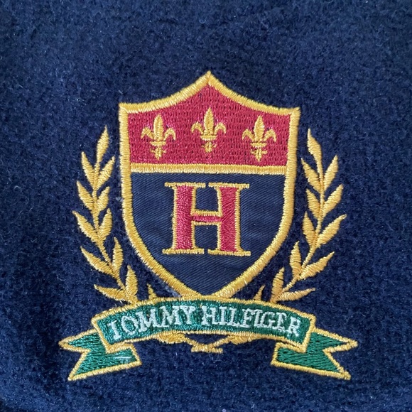 Vintage 90,s Tommy Hilfiger Blue Wool Blend Button
Down Shirt Crest Mens Size XL - Picture 6 of 11